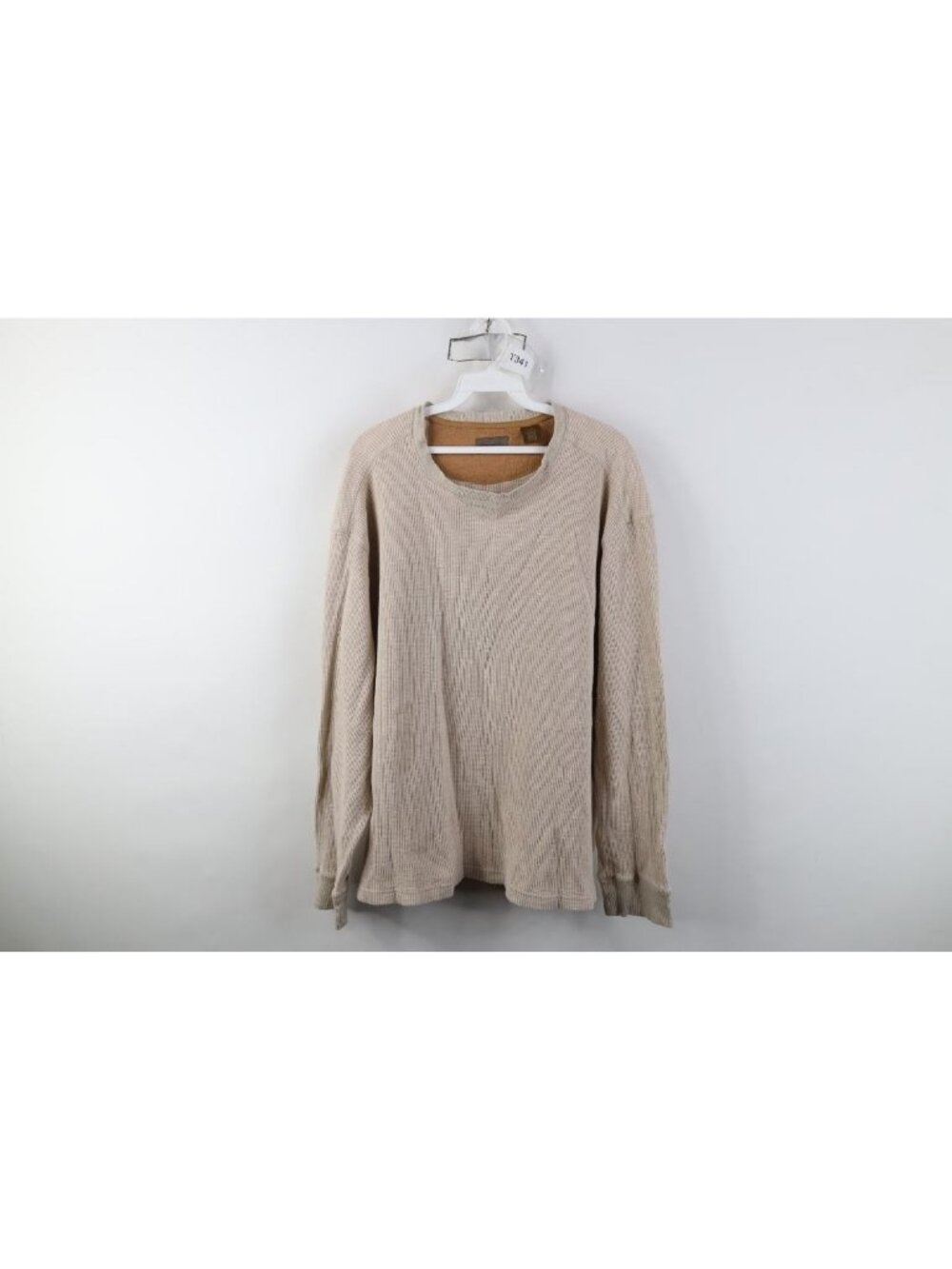 Vintage 90s Streetwear Mens Large Blank Boxy Fit Thermal Waffle Knit T-Shirt